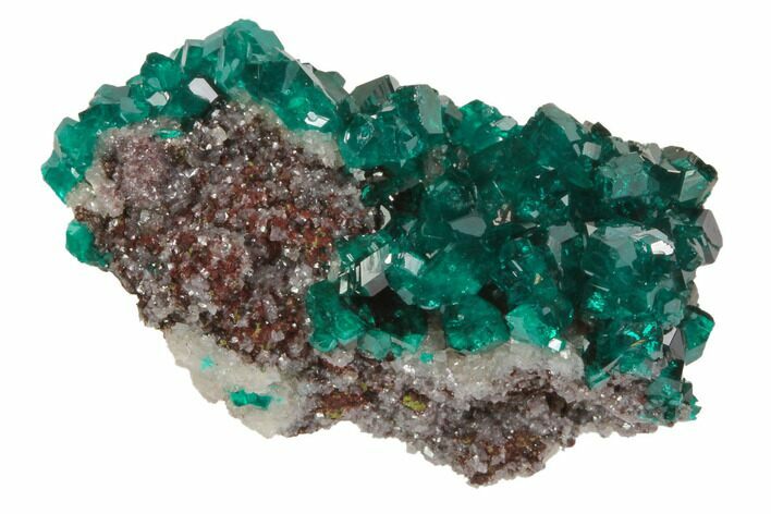 Sparkly, Gemmy Dioptase Crystal Cluster - Namibia #78702
